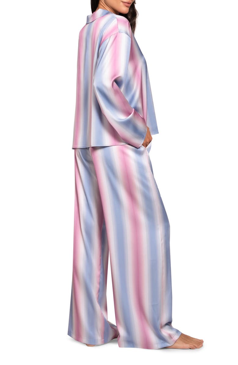 Midnight Bakery Stripe Satin Pajamas, Alternate, color, Blue/ Pink