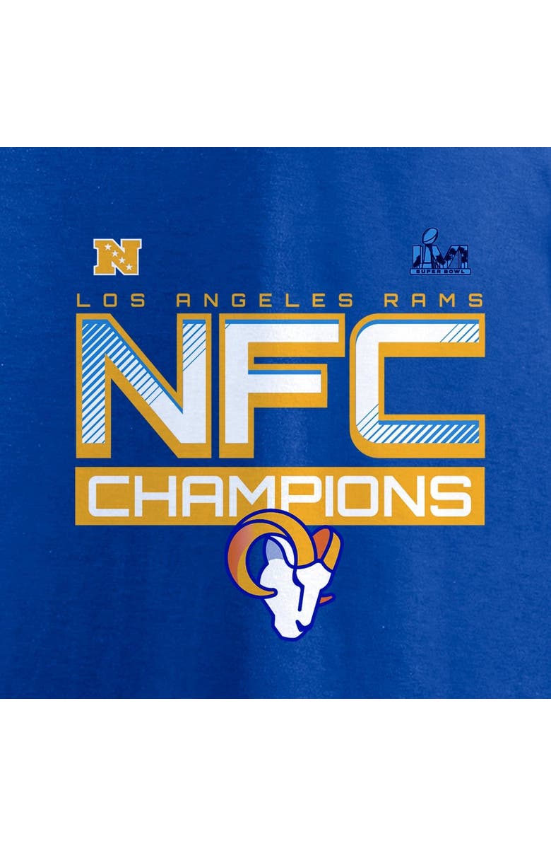 FANATICS Men's Fanatics Branded Royal Los Angeles Rams 2021 NFC Champions Big & Tall Iconic Slant T-Shirt, Alternate, color, 