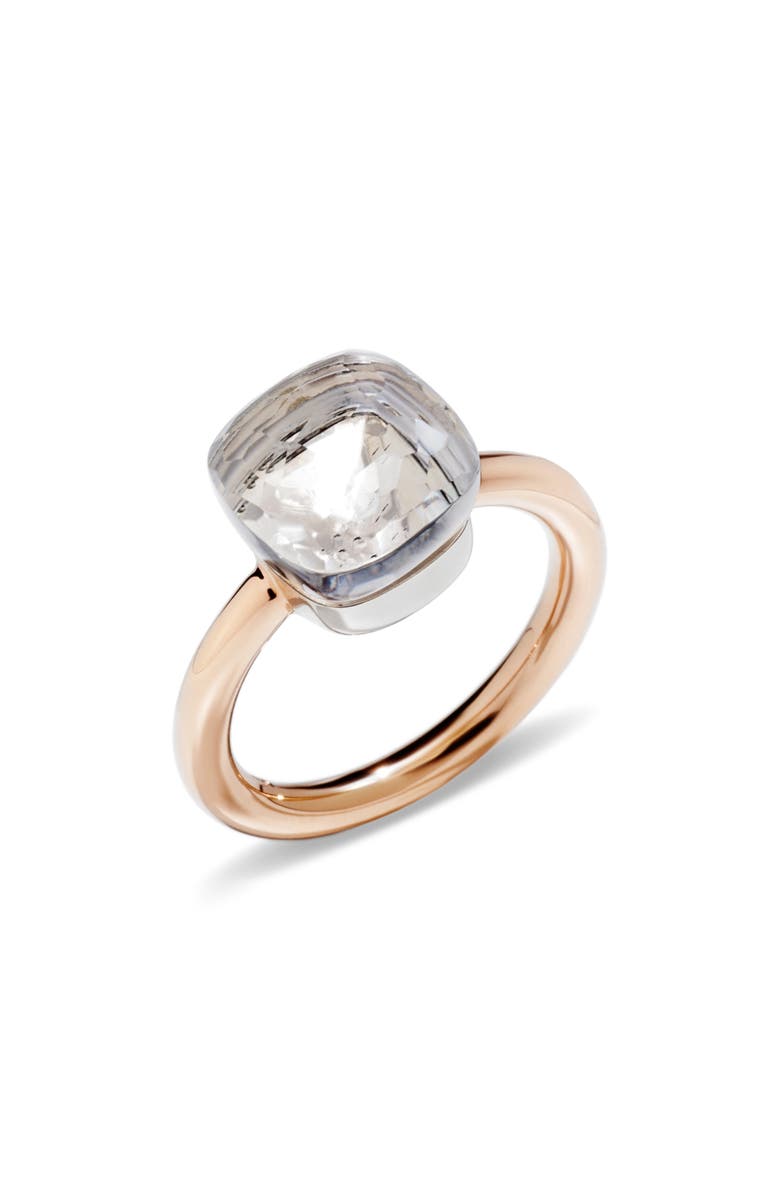 Pomellato Nudo Classic Ring, Main, color, Rose Gold/ White Topaz
