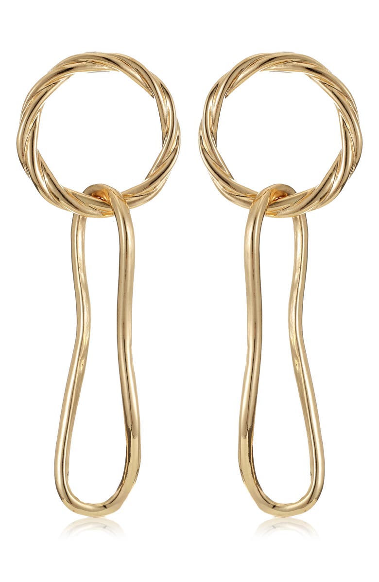 Ettika Circle Dangle Earrings, Alternate, color, Gold