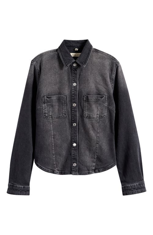 Warp & Weft Warp+weft Pmi Western Denim Fitted Waist Snap-up Shirt In Blue