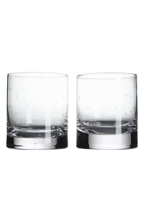 Set of 2 Crystal Whiskey Glasses