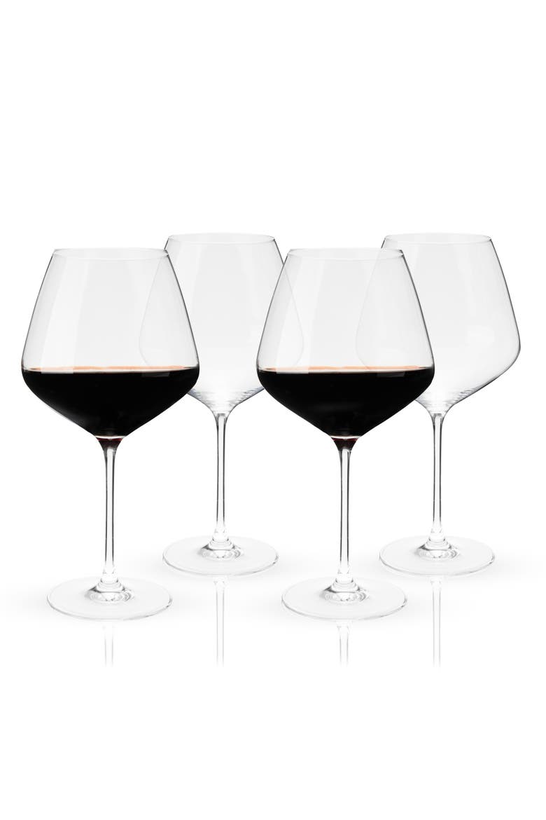 Reserve European Crystal Burgundy Glasses Set of 4, Alternate, color, Clear