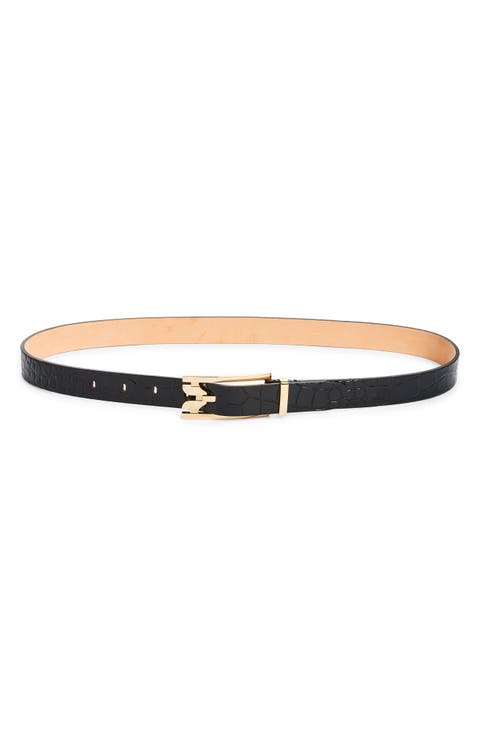 Dorian Croc Embossed Leather Belt