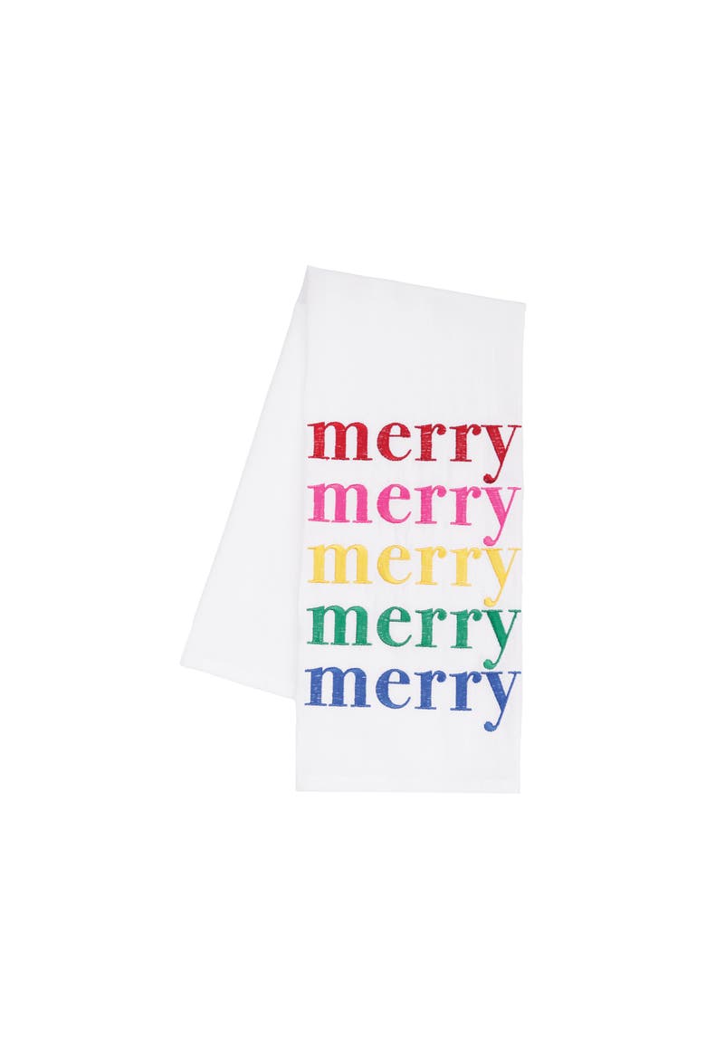 Boho Merry Towel, Main, color, White