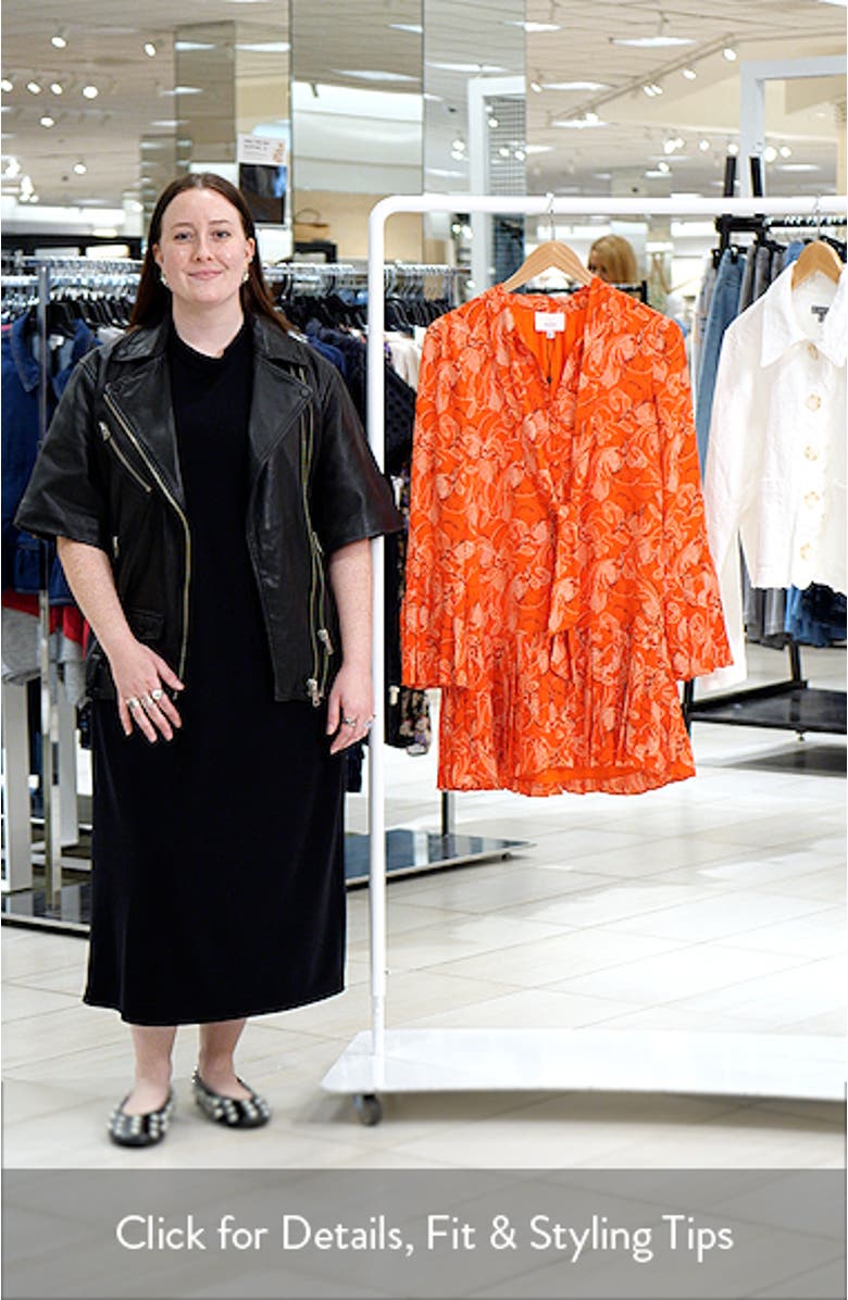 Alinda Botanical Floral Long Sleeve Drop Waist Shirtdress, sales video thumbnail