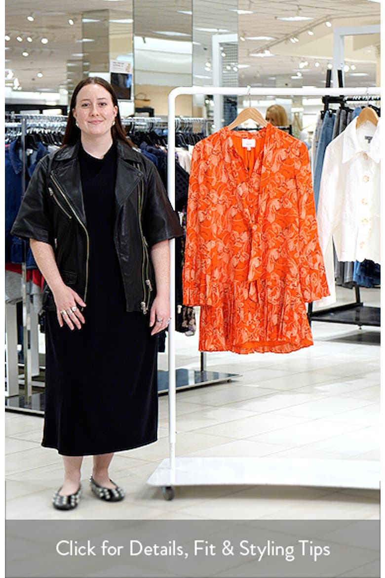 Alinda Botanical Floral Long Sleeve Drop Waist Shirtdress video
