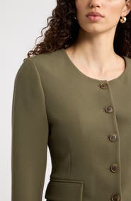 Nordstrom Curved Hem Collarless Jacket