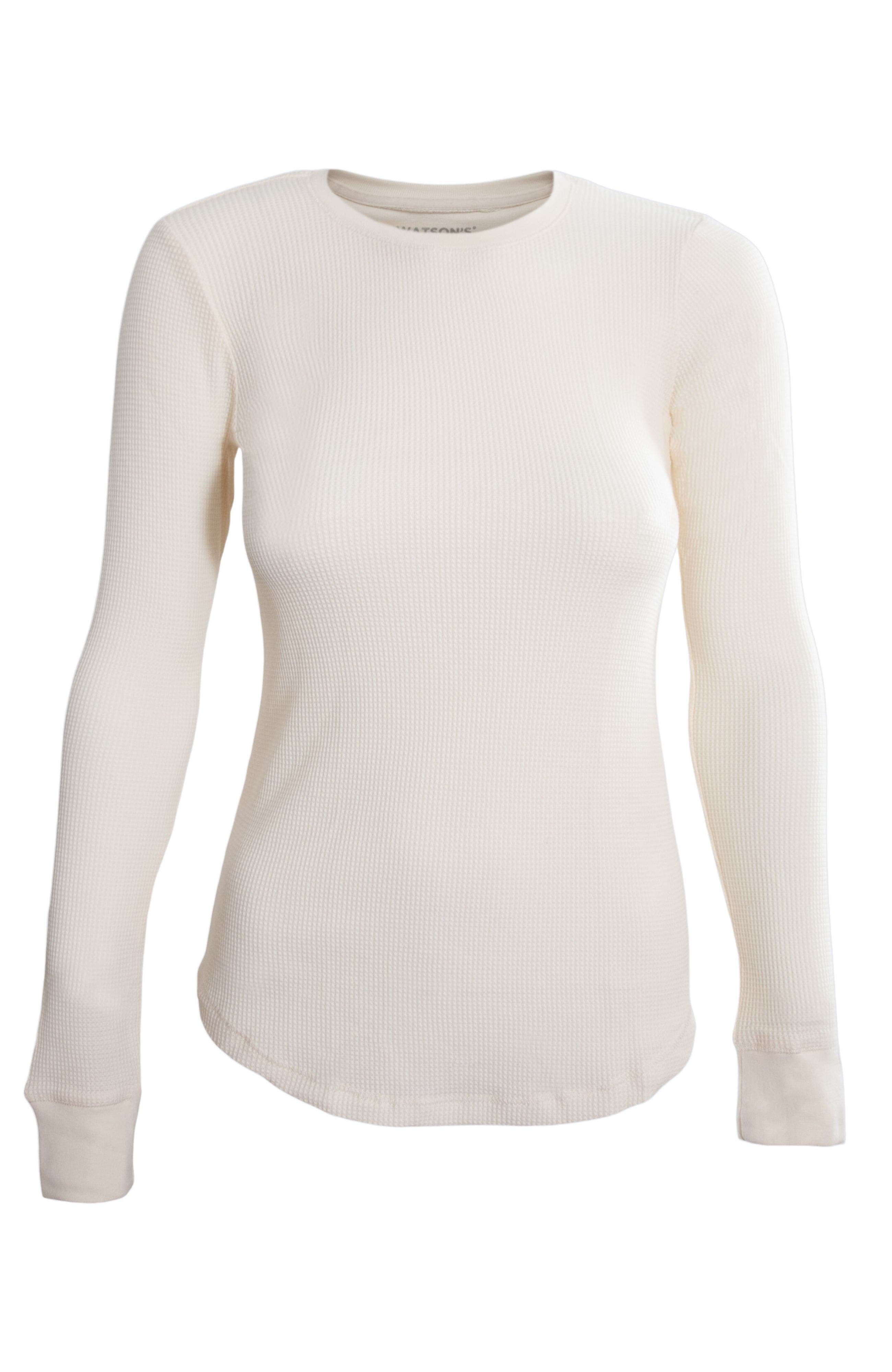 Women's Waffle Long Sleeve Thermal Crew - image 4