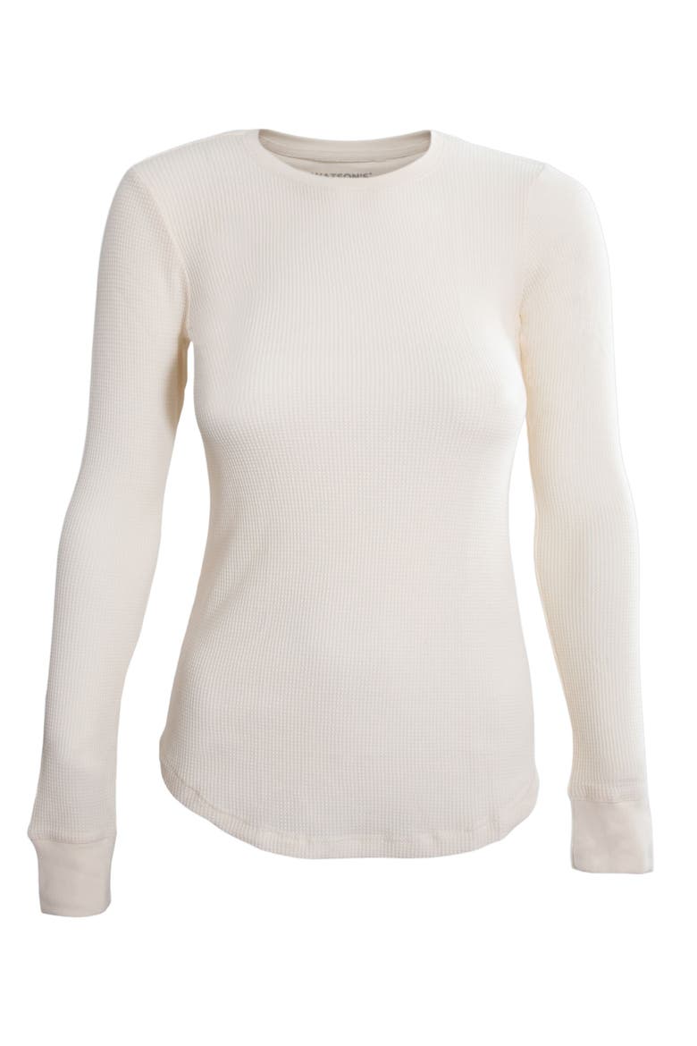 Women's Waffle Long Sleeve Thermal Crew, Alternate, color, Eggnog