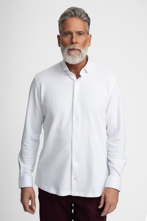 Core LS Technical Pique Button-Up Shirt