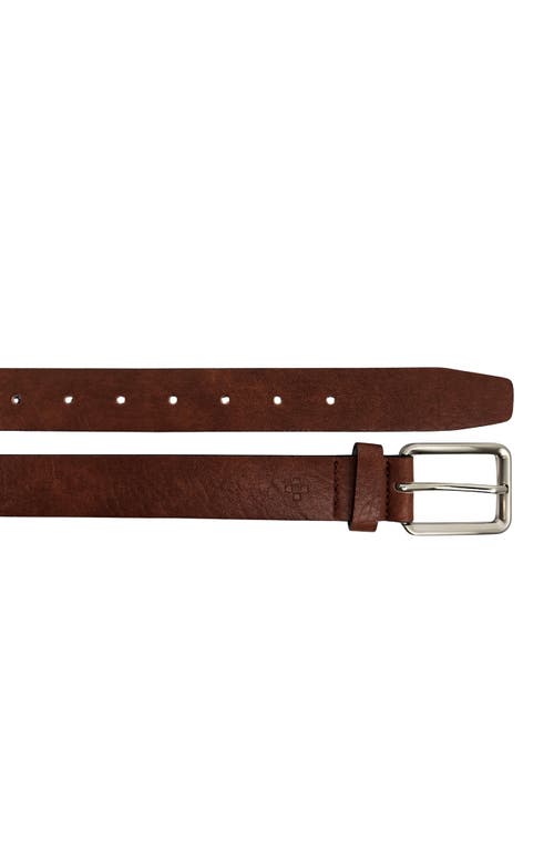 Vince Camuto Tumbled Leather Belt In Brown