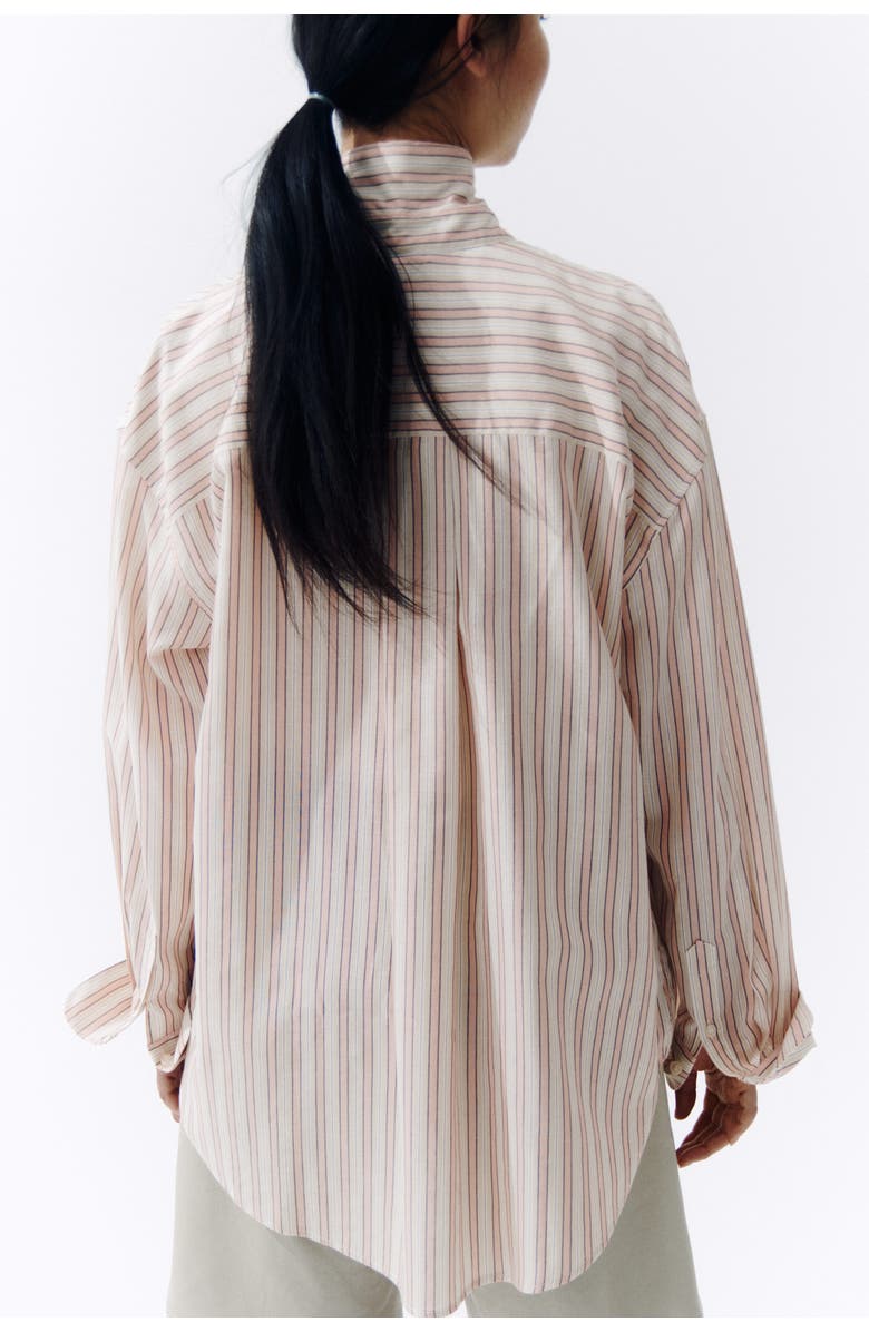 H&M Oversized Lyocell-blend Shirt, Alternate, color, Light Pink/Striped