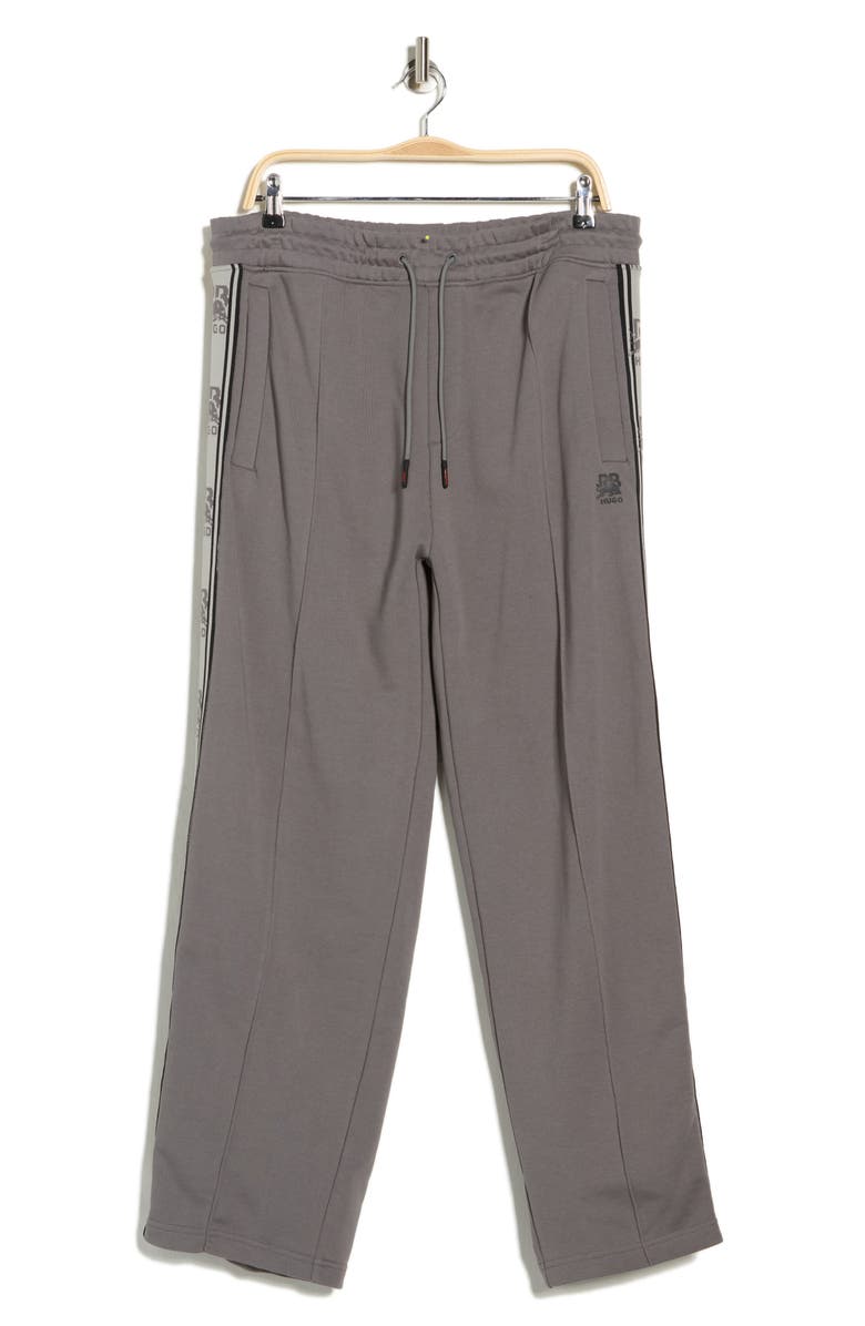 HUGO Dishote Logo Tape Cotton Pants, Alternate, color, Open Gray