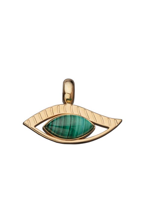 Nora 18k Gold Plate & Malachite Charm
