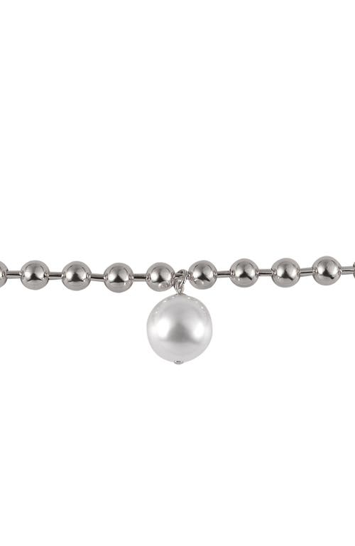 Laundry By Shelli Segal Ball Chain Collar Necklace In Silver