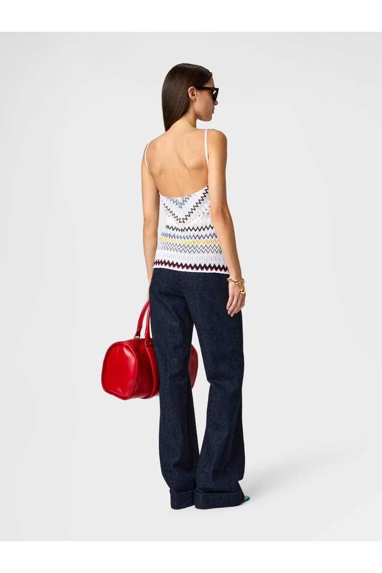 Top In Cotton And Viscose Zig Zag, Alternate, color, Multicoloured