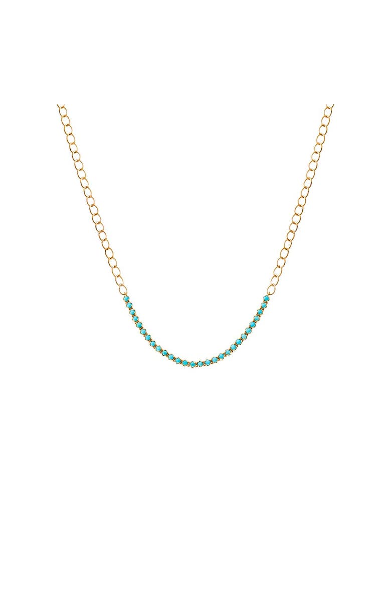 BY ADINA EDEN Turquoise Tennis Necklace 14K, Main, color,