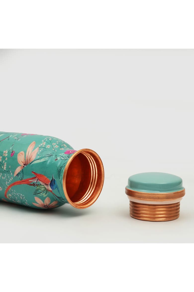 Aqua Flora Copper Water Bottle, Alternate, color, Aqua Flora