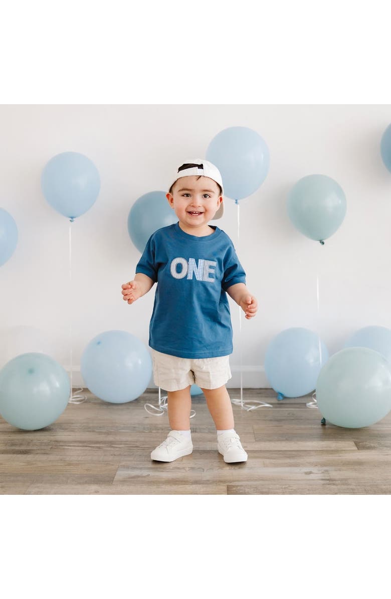 Sweet Wink One Patchwork Patch Short Sleeve T-Shirt, Alternate, color, Indigo