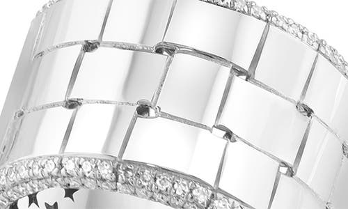 Effy Sterling Silver Diamond Woven Band Ring In Silver