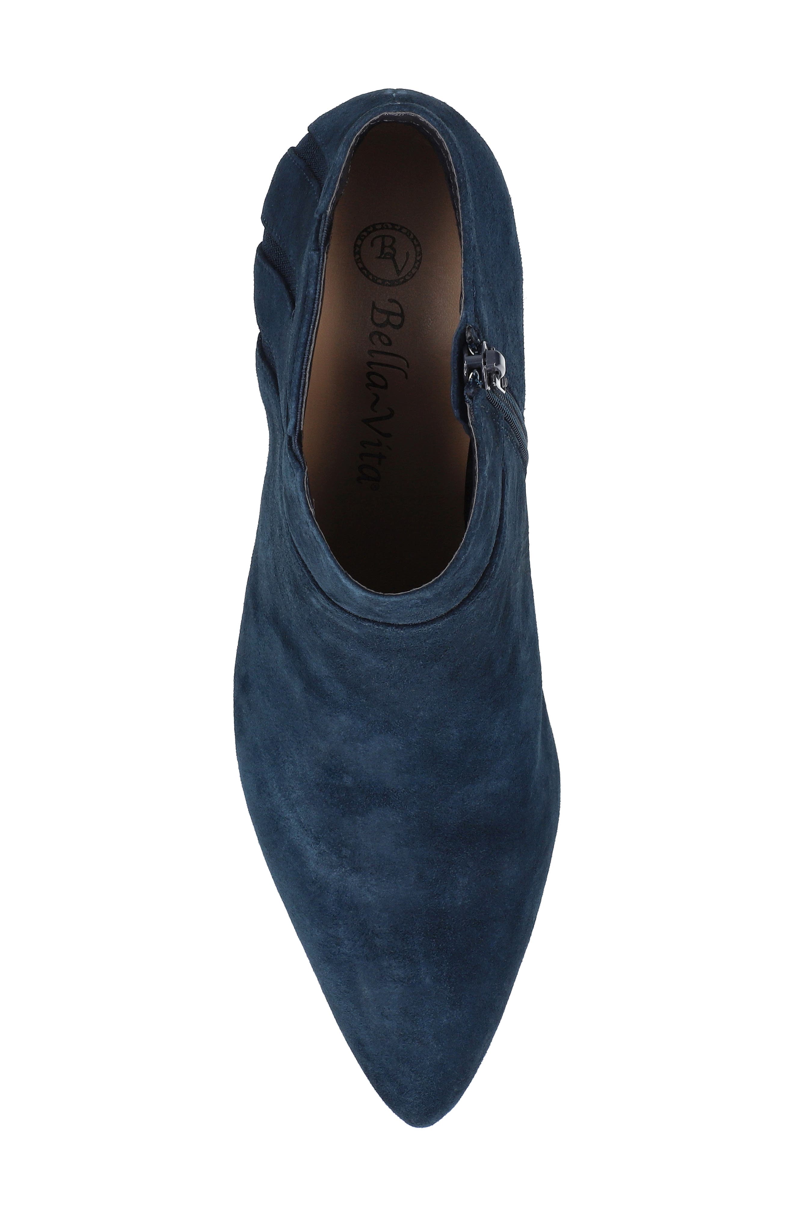Bella Vita Faraday Pointed Toe Kitten Heel Bootie, Alternate, color, Navy Kidsuede Leather