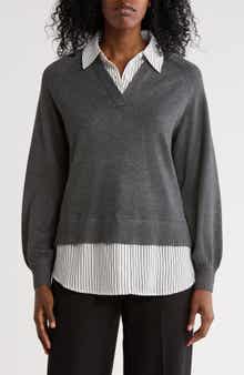 V-Neck Twofer Sweater