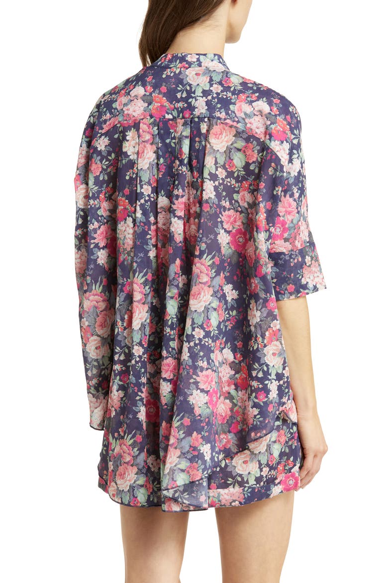 Grace Cotton & Silk Short Pajamas, Alternate, color, GRACE FLORAL