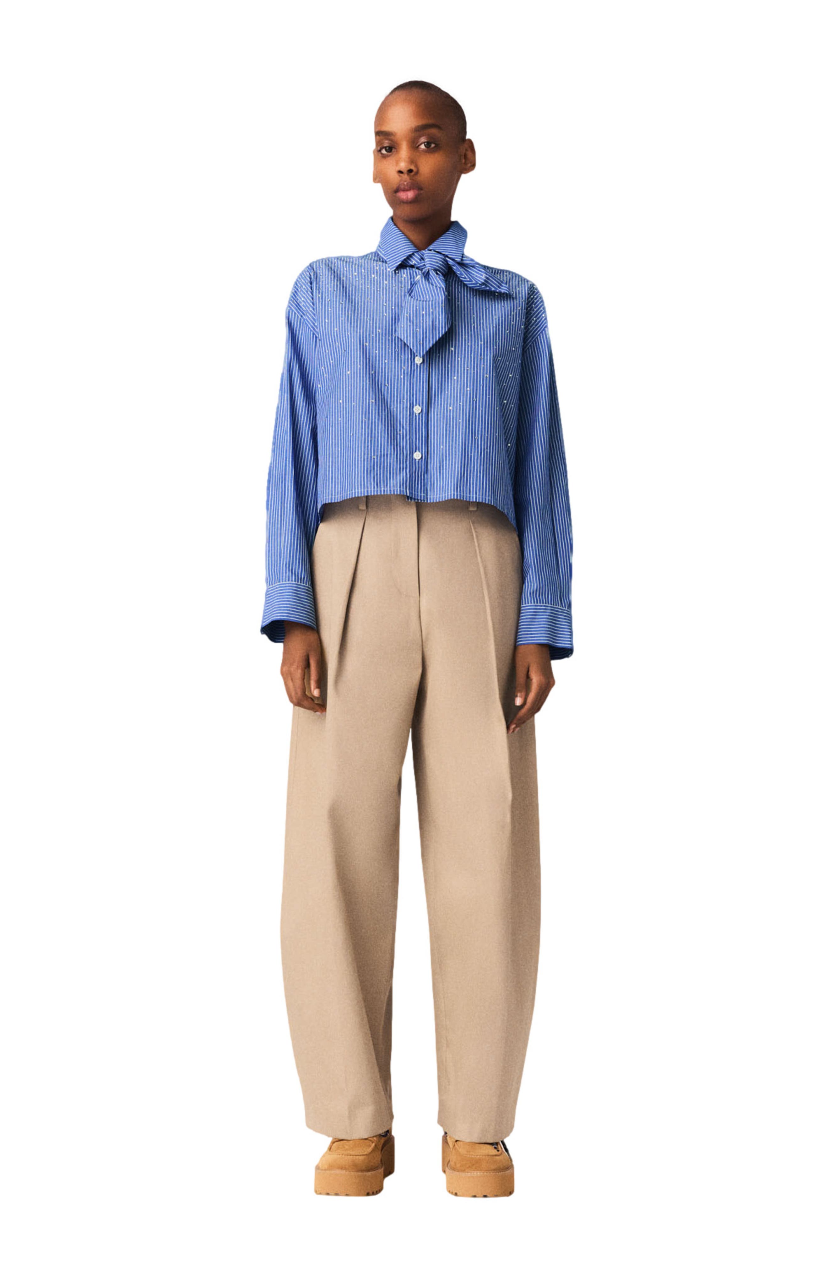Shirt with removable handkerchief