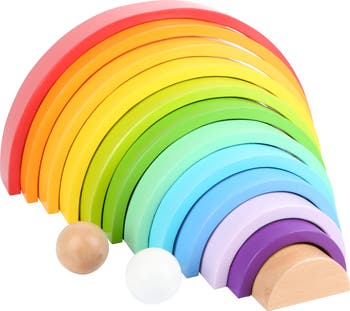 SMALL FOOT Rainbow Building Blocks Wooden Playset | Nordstrom