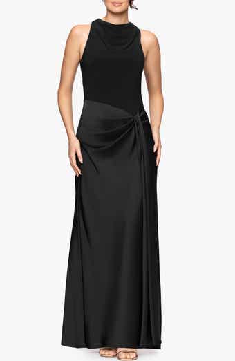 Mixed Media Satin Gown