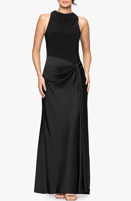 Mixed Media Satin Gown