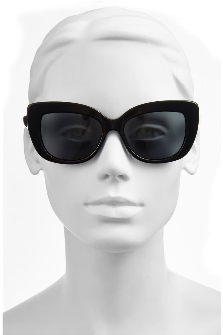 'ursula' 55mm polarized cat eye sunglasses (Nordstrom Exclusive), Alternate, color, BLACK/ WHITE