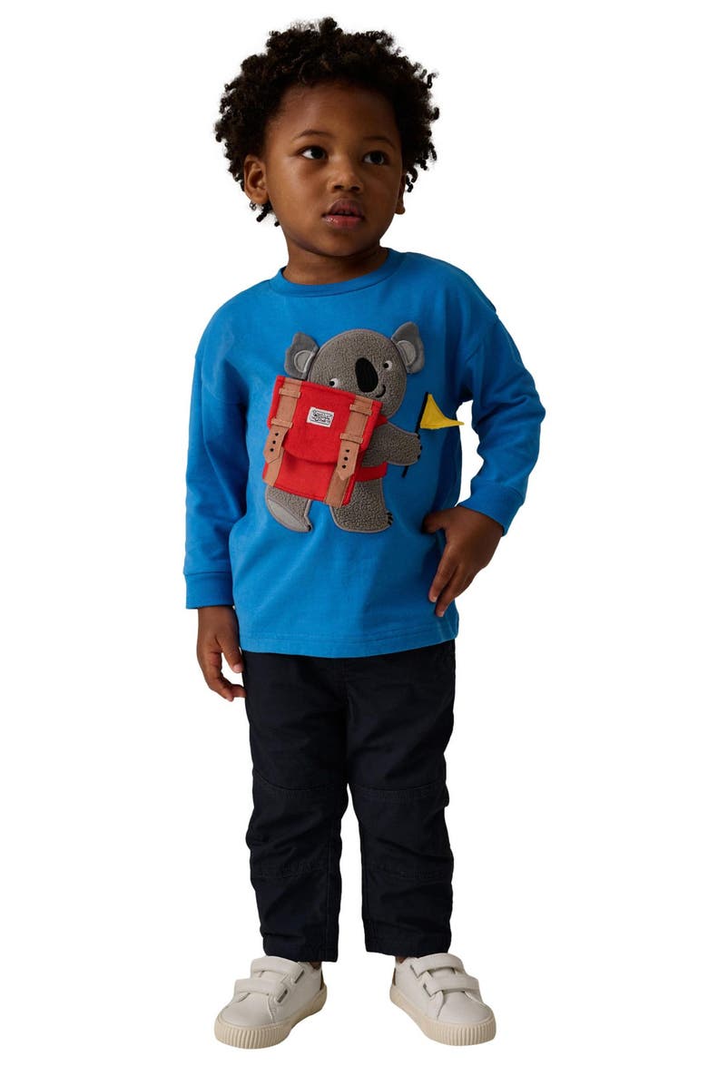 NEXT Kids' Koala Long Sleeve Cotton Graphic Pocket T-Shirt, Alternate, color, Blue