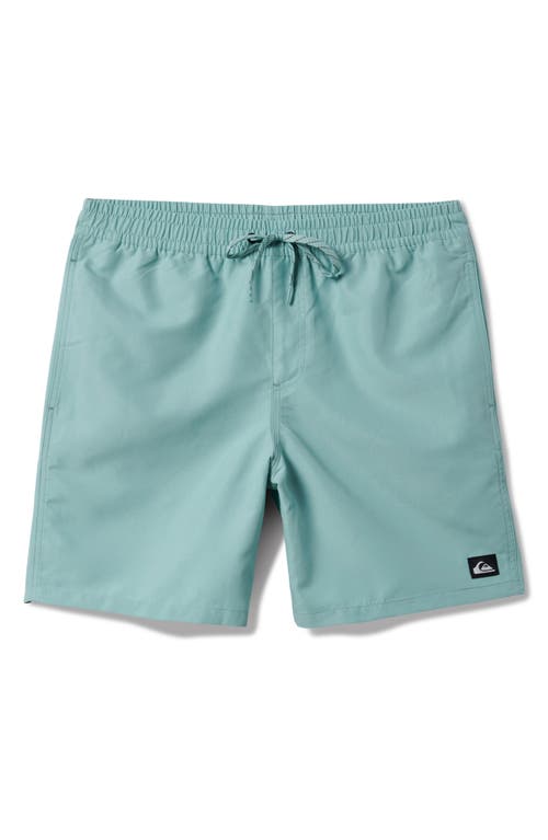 Quiksilver Everyday Solid Volley Swim Trunks In Jade Grey