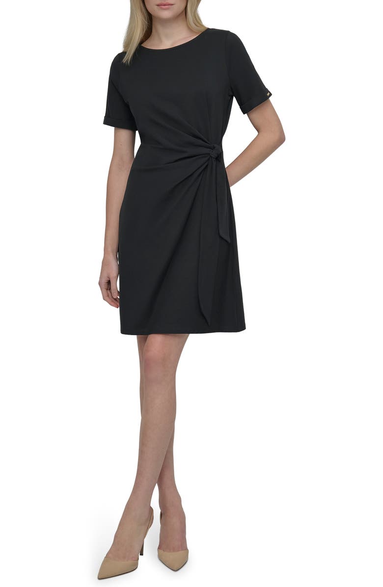 DKNY Side Tie A-Line Dress, Main, color,