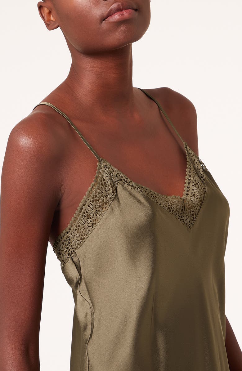 Etam Paysage Satin & Lace Chemise, Alternate, color,