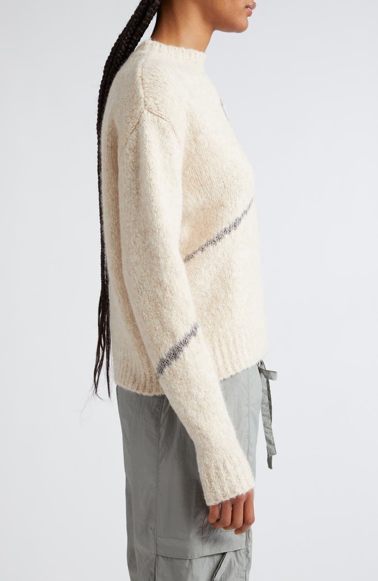 Paloma Wool Tana Ribbon Intarsia Crewneck Sweater, Alternate, color, Ecru