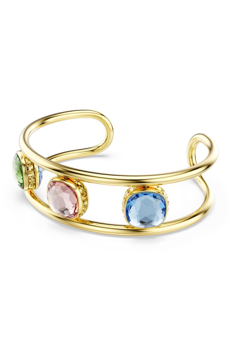 Chroma Crystal Cuff Bracelet, Alternate, color, GOLD/ ASSORTED CRYSTALS