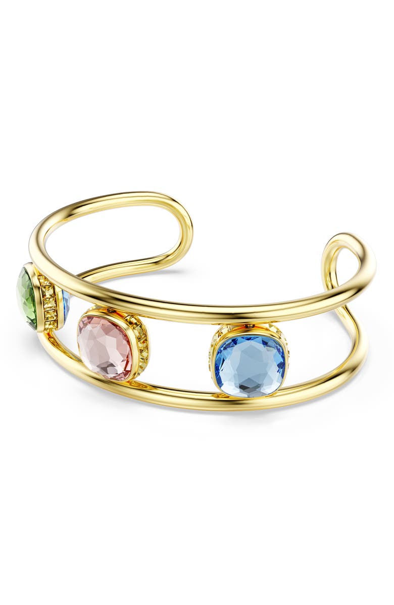 Swarovski Chroma Crystal Cuff Bracelet, Alternate, color, Gold/ Assorted Crystals