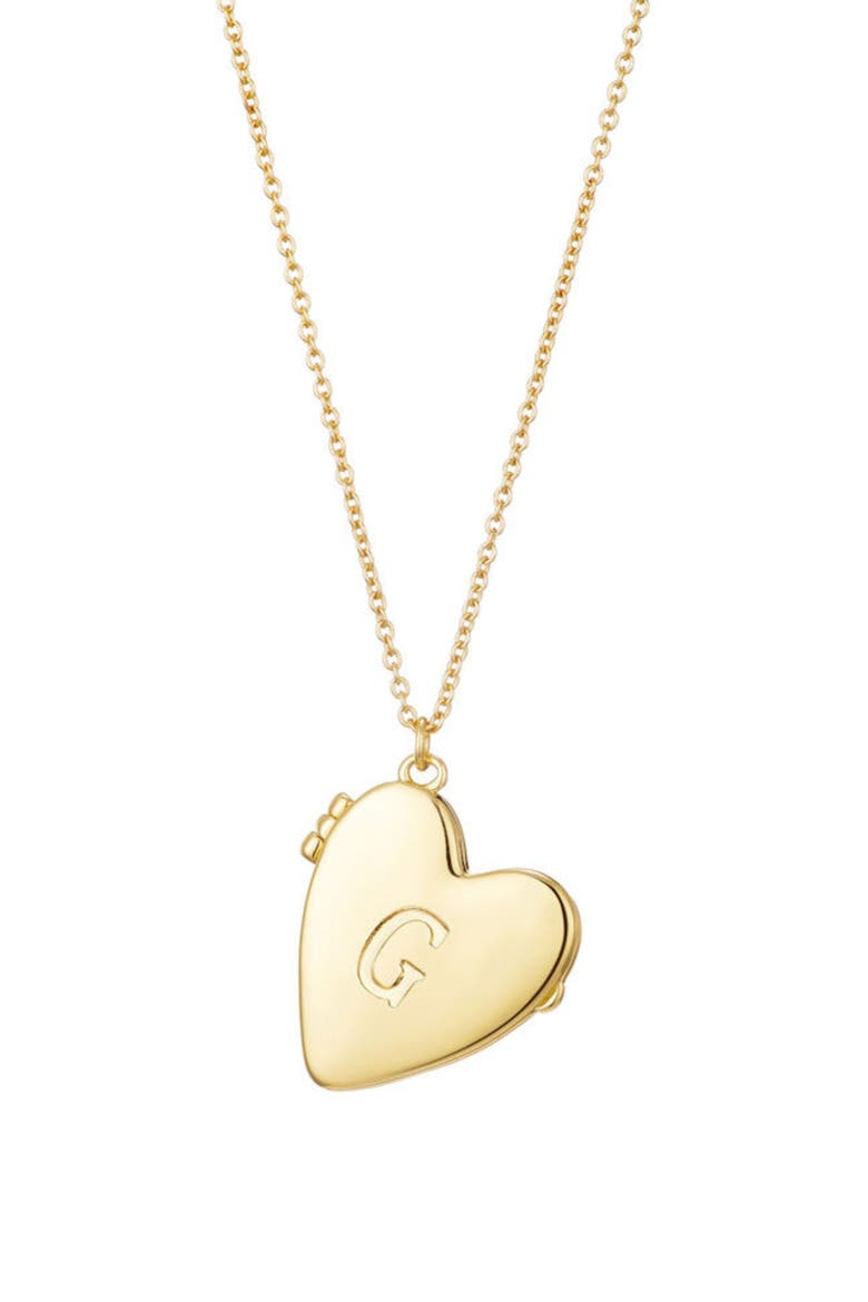 Initial Heart Locket Pendant Necklace, Main, color, GOLD-G