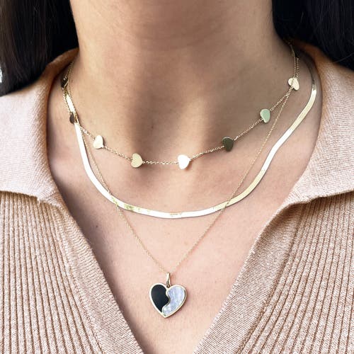 The Lovery Fine Jewelry Mini Herringbone Necklace In Gold
