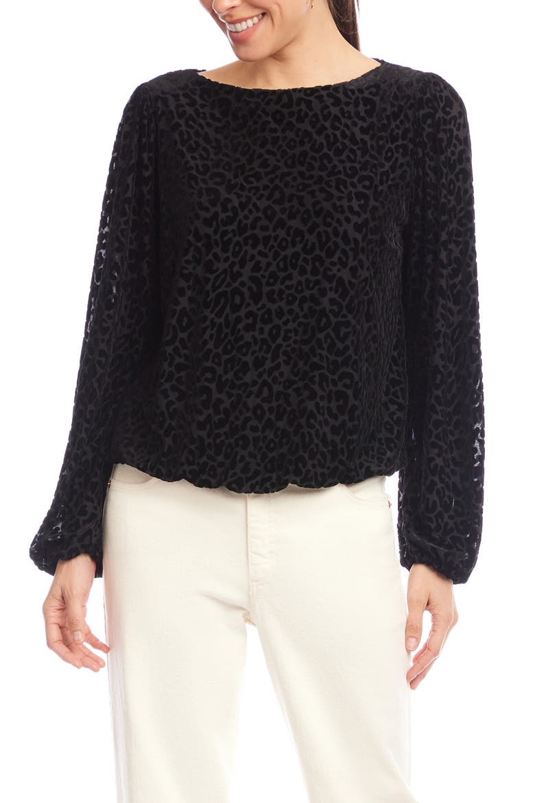 Leopard Spot Velvet Burnout Top, Main, color, LEOPARD