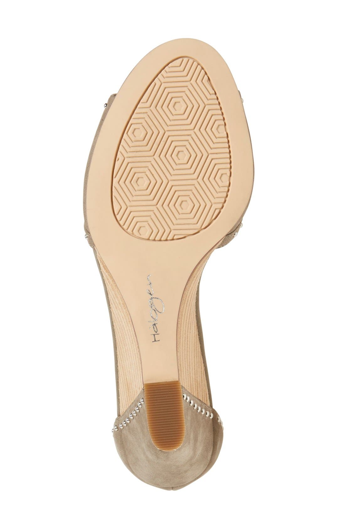 'Louise' Studded Wedge Sandal, Alternate, color, MUSHROOM NUBUCK LEATHER