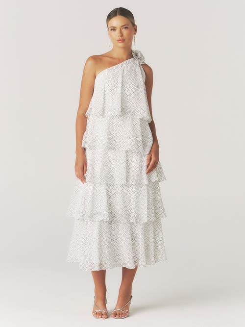 Six Stories Amora Corsage Detail Tiered Midaxi Dress in White  product