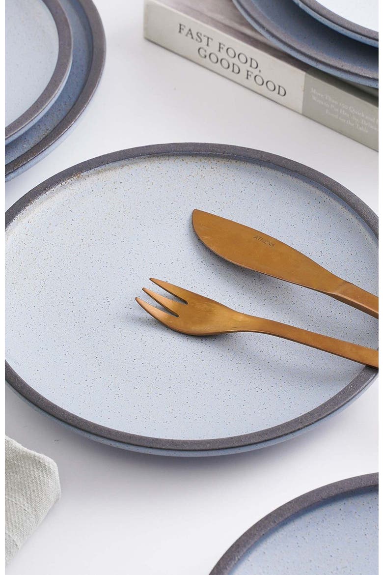 Tina Stoneware 4-Piece Dinner Plate, Alternate, color, Blue and Gray