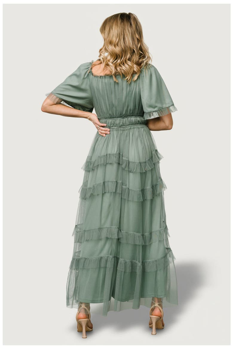 Magdalena Tulle Maxi Dress, Alternate, color, Eucalyptus