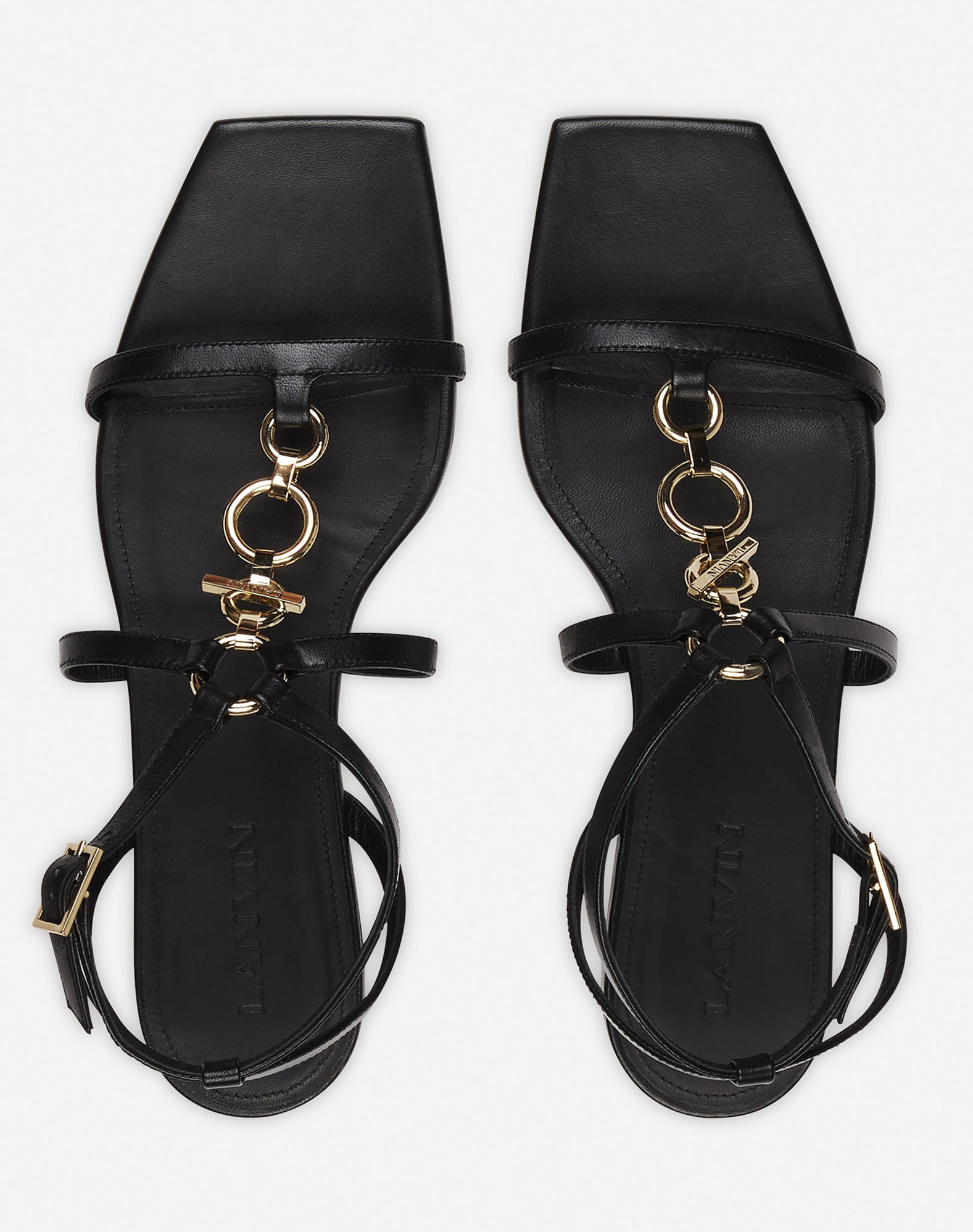 Lanvin Mesure Flat Leather Sandals, Alternate, color, 