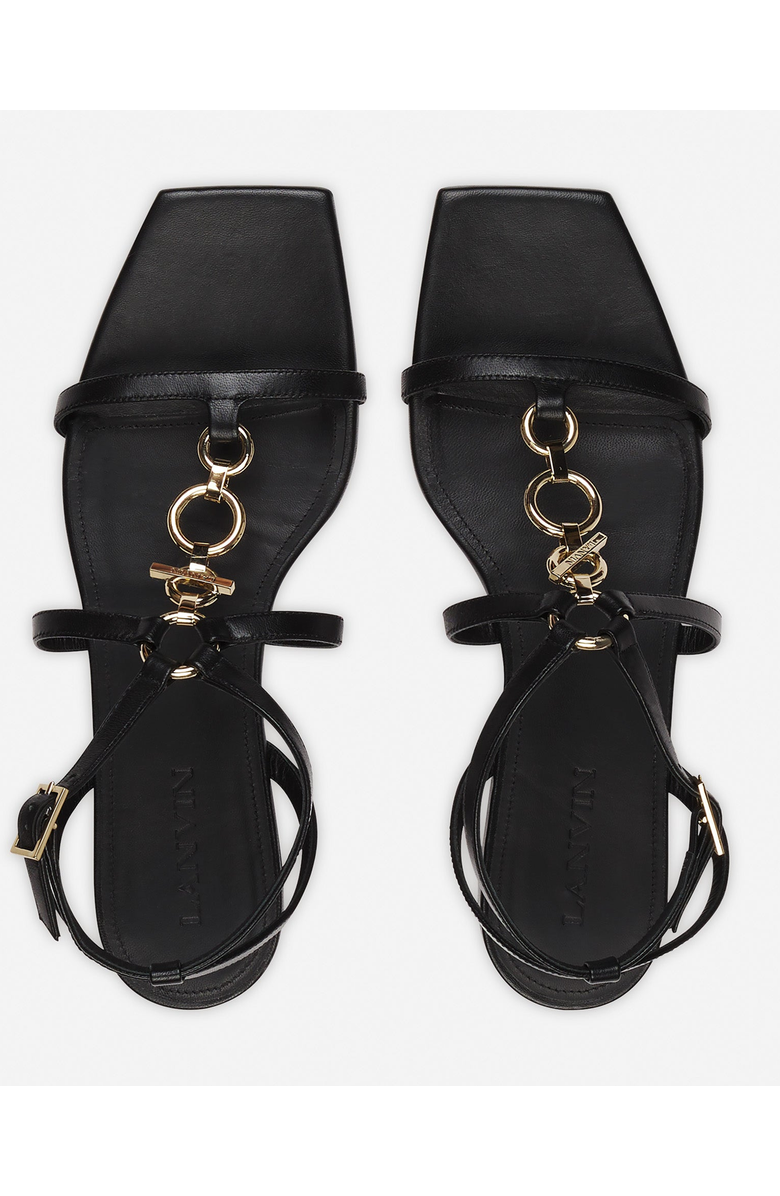 Lanvin Mesure Flat Leather Sandals, Alternate, color,