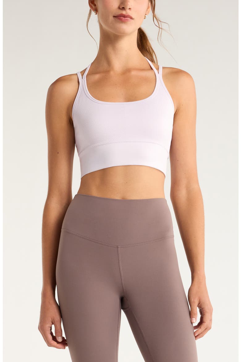 Seamless Strappy Sports Bra, Main, color, PURPLE HUSH